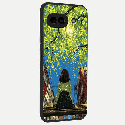  Golden Leaves Glow back cover for Google Pixel 10A slim fit glass case with vibrant aesthetic design
