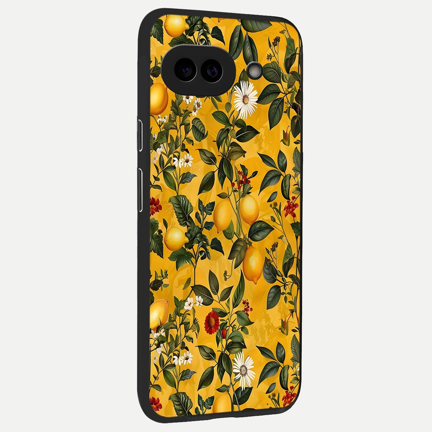  Golden Lemon Field back cover for Google Pixel 10A slim fit glass case with vibrant aesthetic design