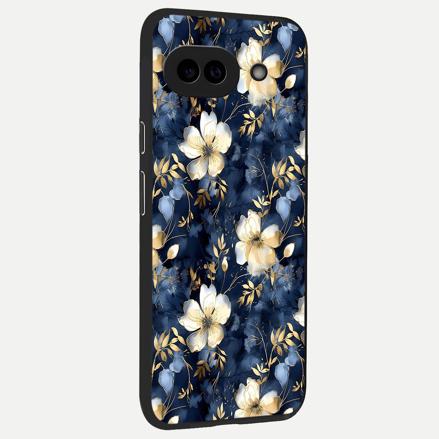  Golden Midnight Bloom back cover for Google Pixel 10A slim fit glass case with vibrant aesthetic design