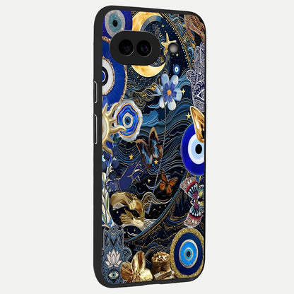  Golden Moon Magic back cover for Google Pixel 10A slim fit glass case with vibrant aesthetic design