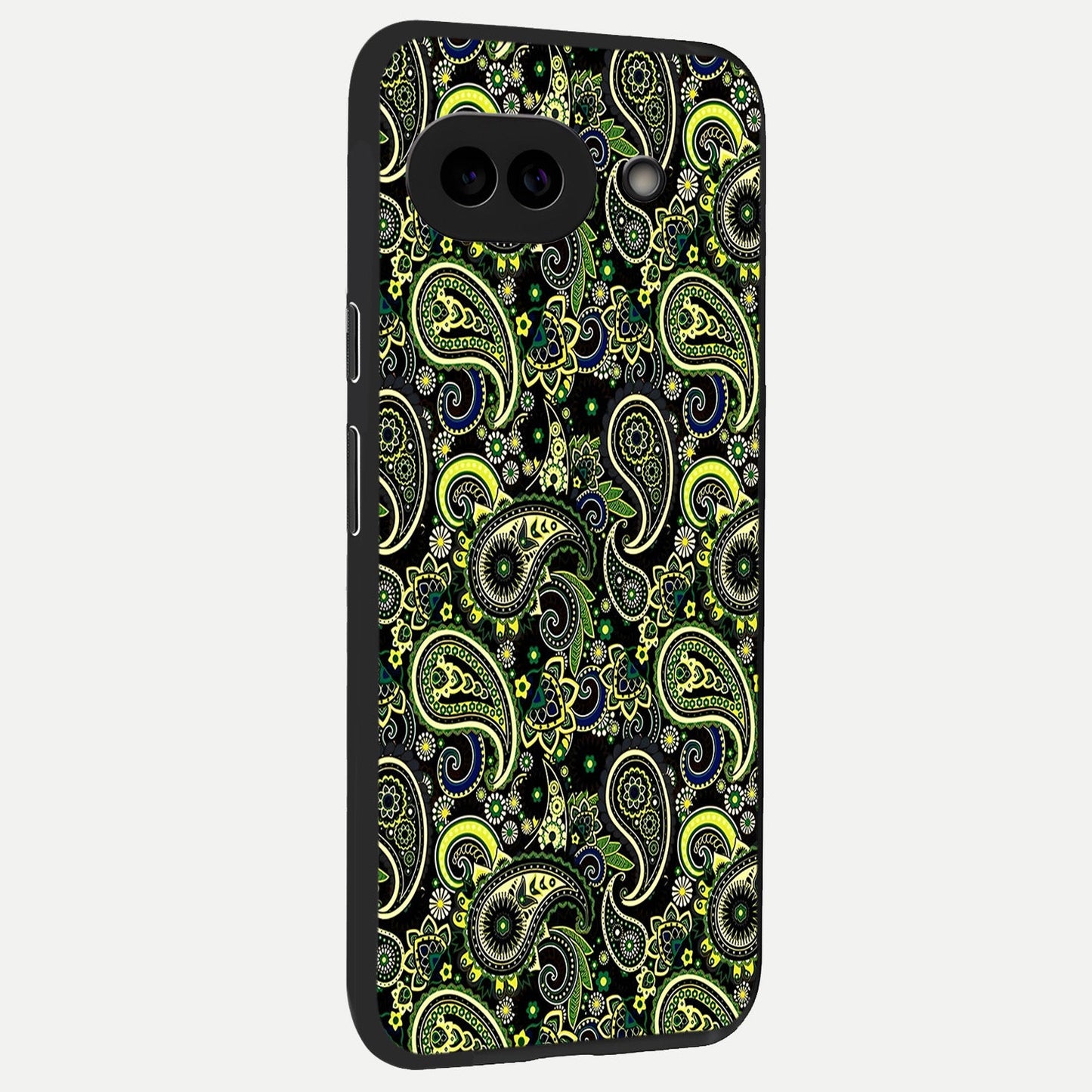  Green Mandala Pattern back cover for Google Pixel 10A slim fit glass case with vibrant aesthetic design