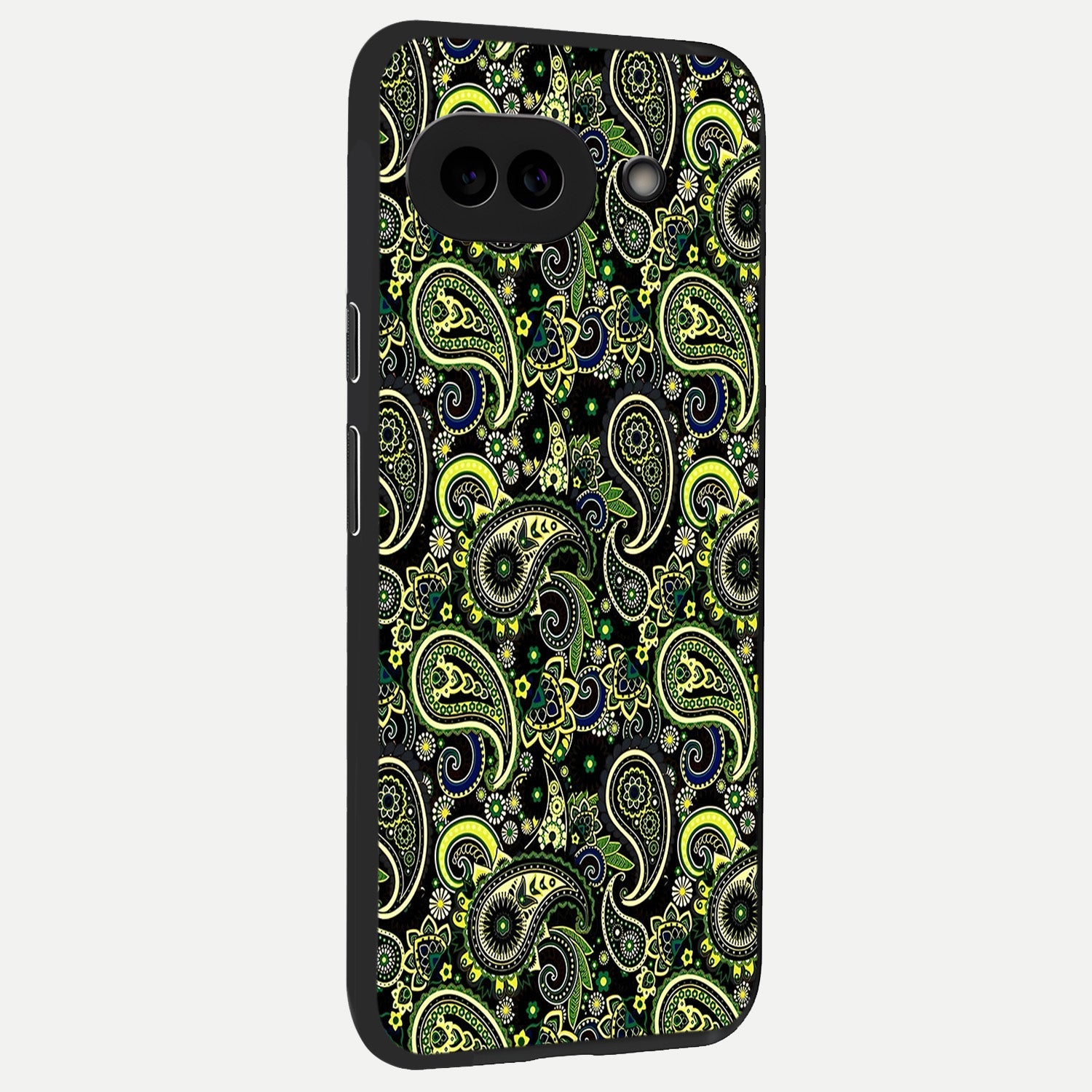  Green Mandala Pattern back cover for Google Pixel 10A slim fit glass case with vibrant aesthetic design