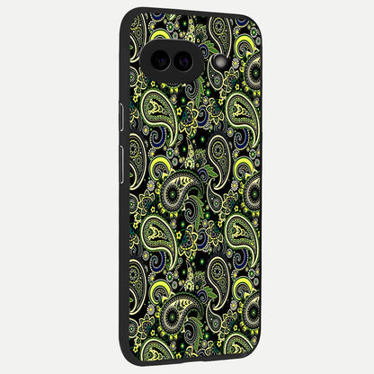  Green Mandala Pattern back cover for Google Pixel 10A slim fit glass case with vibrant aesthetic design
