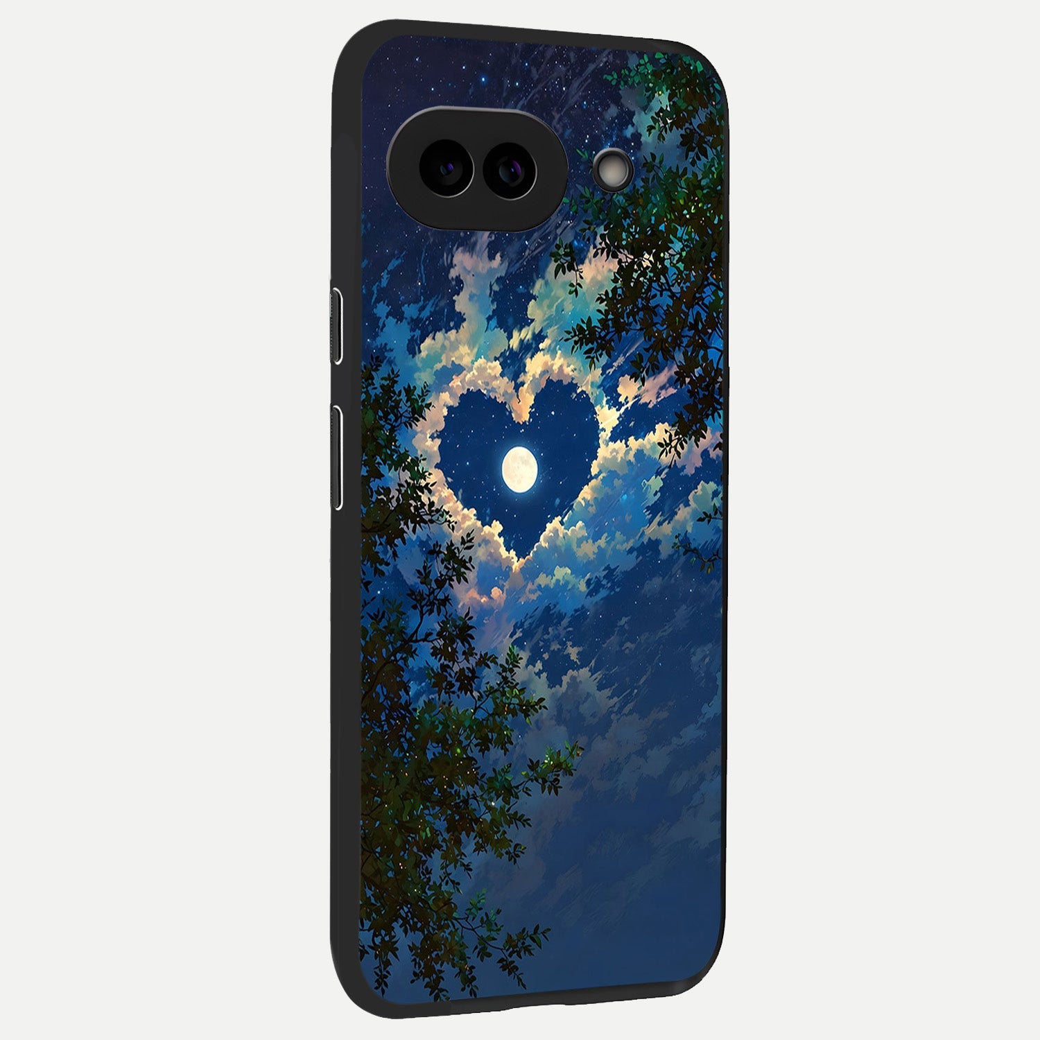  Heart With Moon Sky back cover for Google Pixel 10A slim fit glass case with vibrant aesthetic design