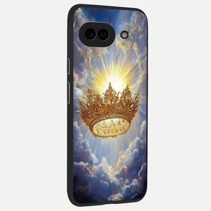  Heavenly Crown Light back cover for Google Pixel 10A slim fit glass case with vibrant aesthetic design