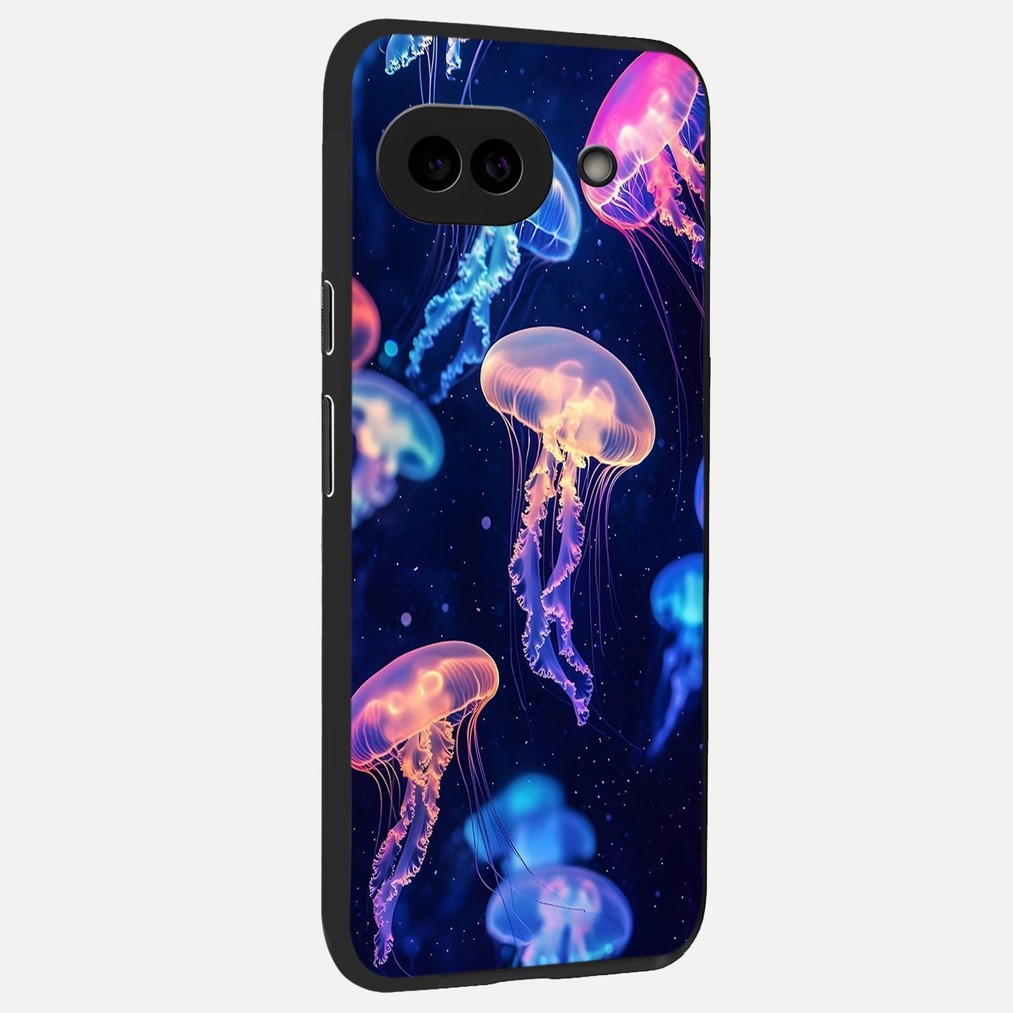 Jellyfish Pattern back cover for Google Pixel 10A slim fit glass case with vibrant aesthetic design