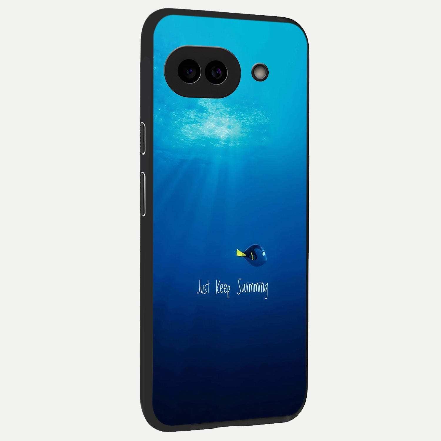  Just Keep Swimming back cover for Google Pixel 10A slim fit glass case with vibrant aesthetic design
