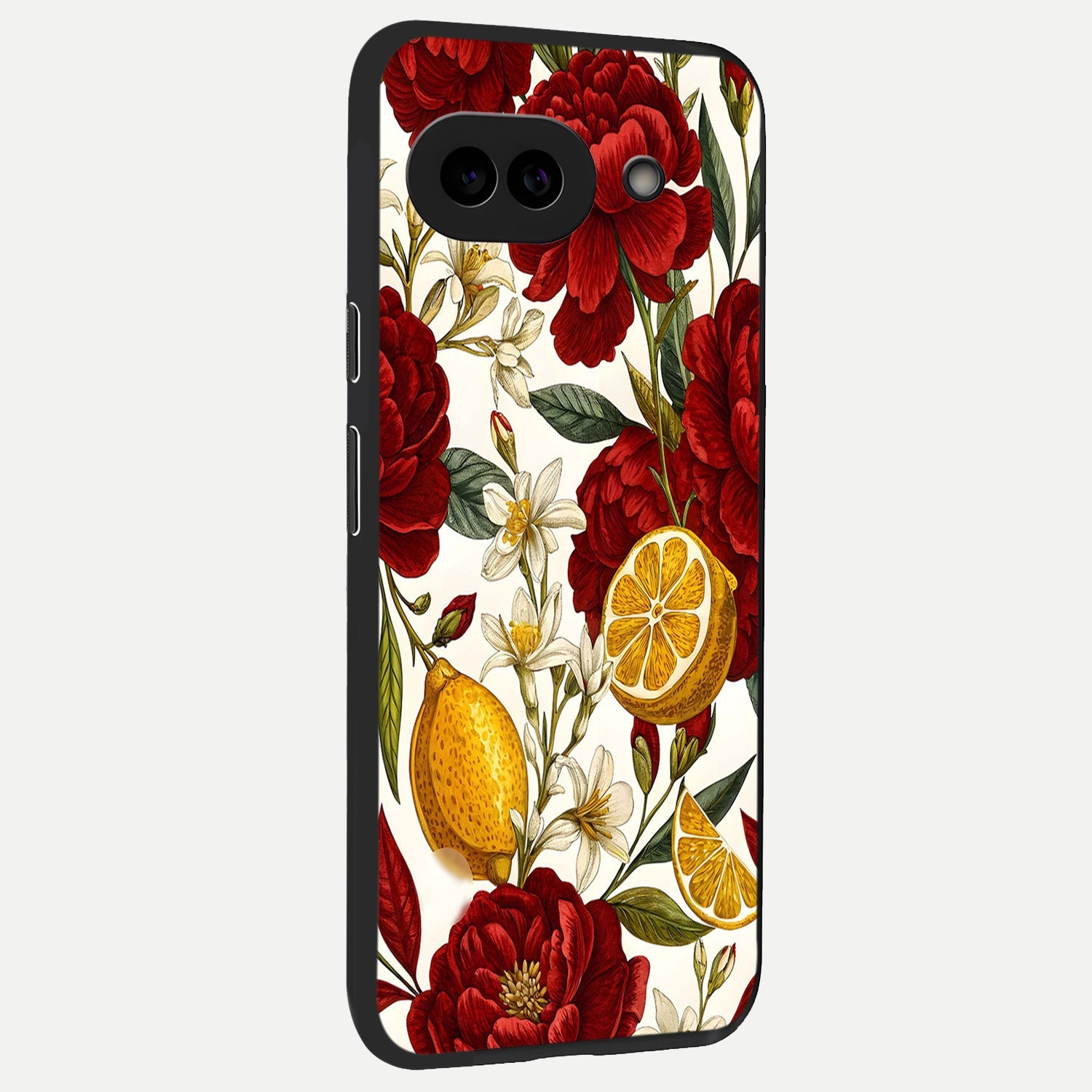  Lemon Rose Charm back cover for Google Pixel 10A slim fit glass case with vibrant aesthetic design