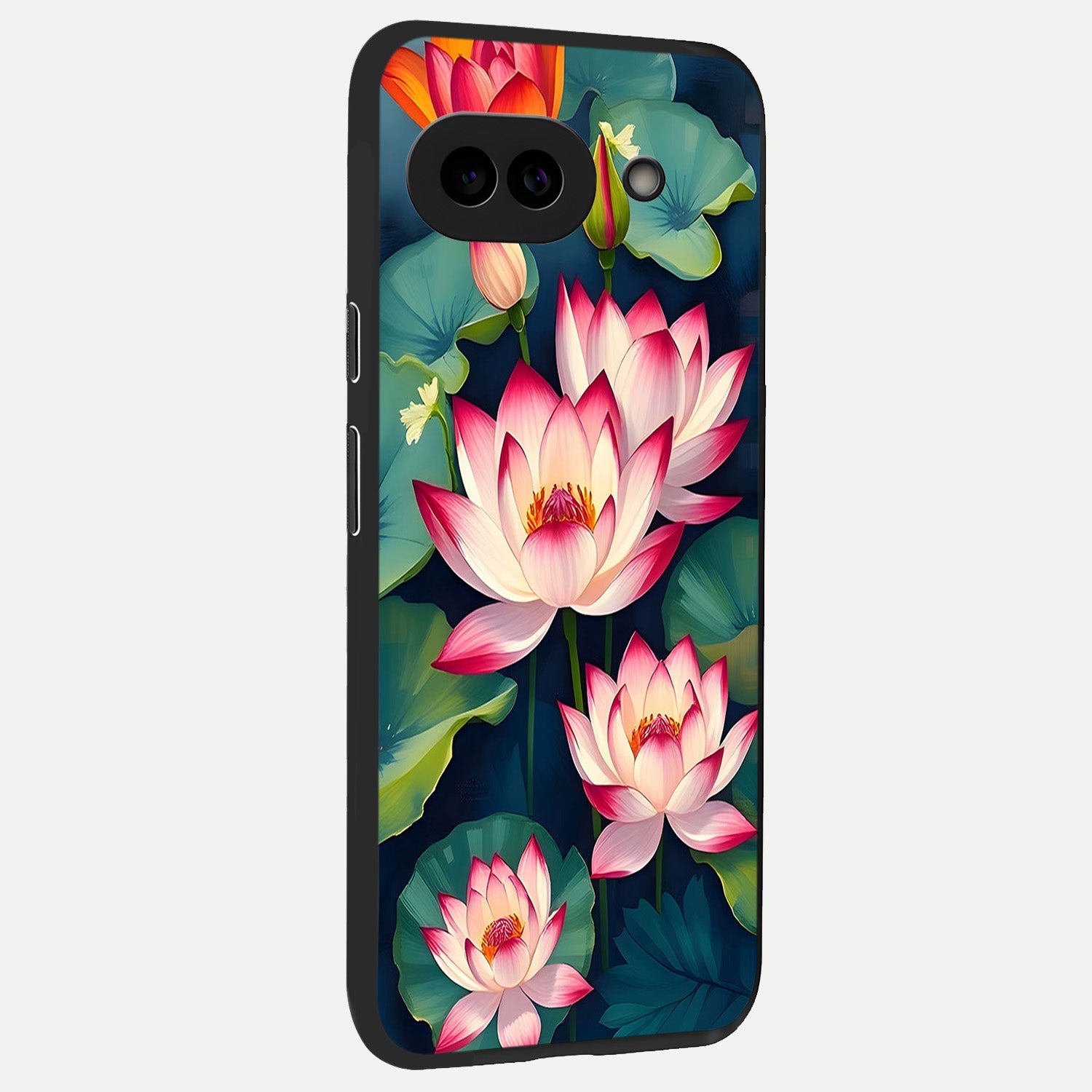  Lotus Dream Serenity back cover for Google Pixel 10A slim fit glass case with vibrant aesthetic design