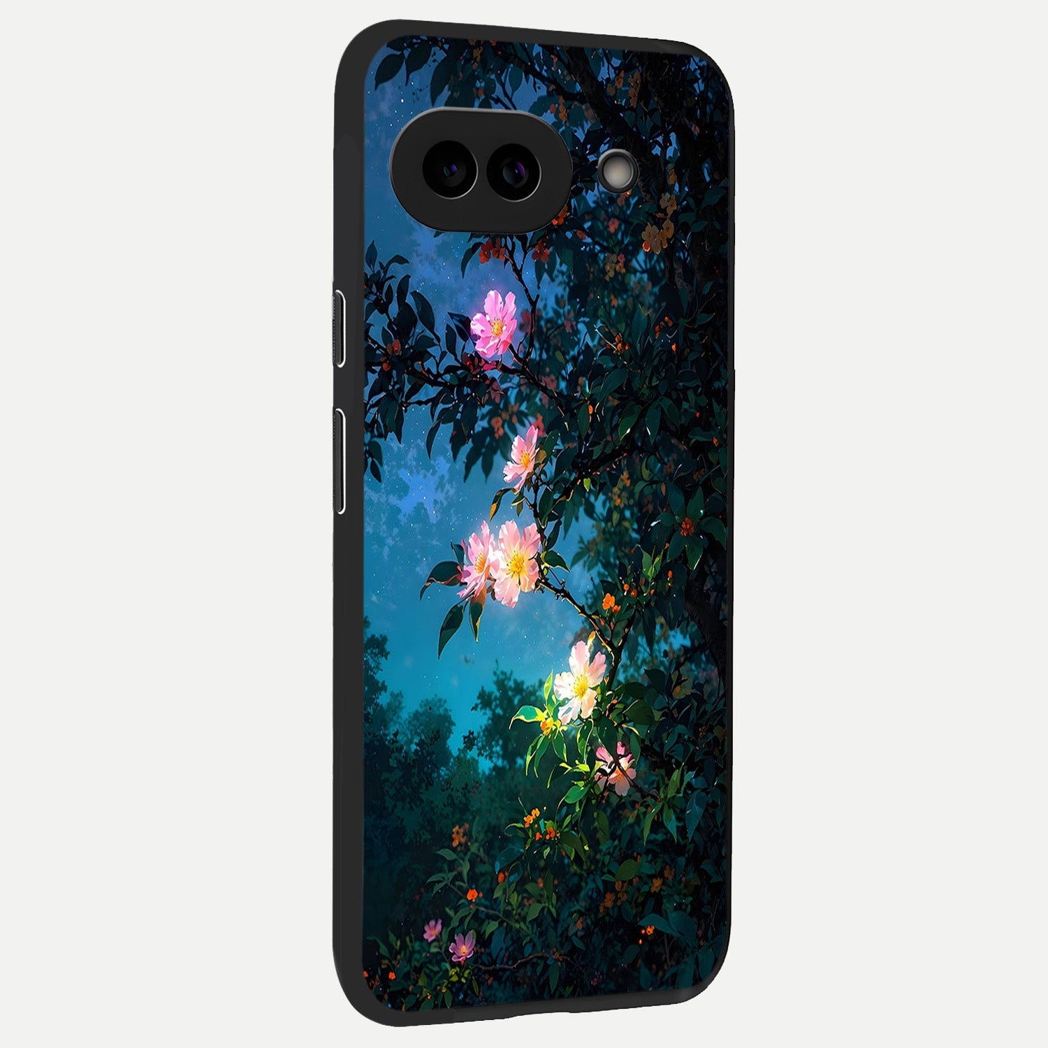  Midnight Bloom Glow back cover for Google Pixel 10A slim fit glass case with vibrant aesthetic design