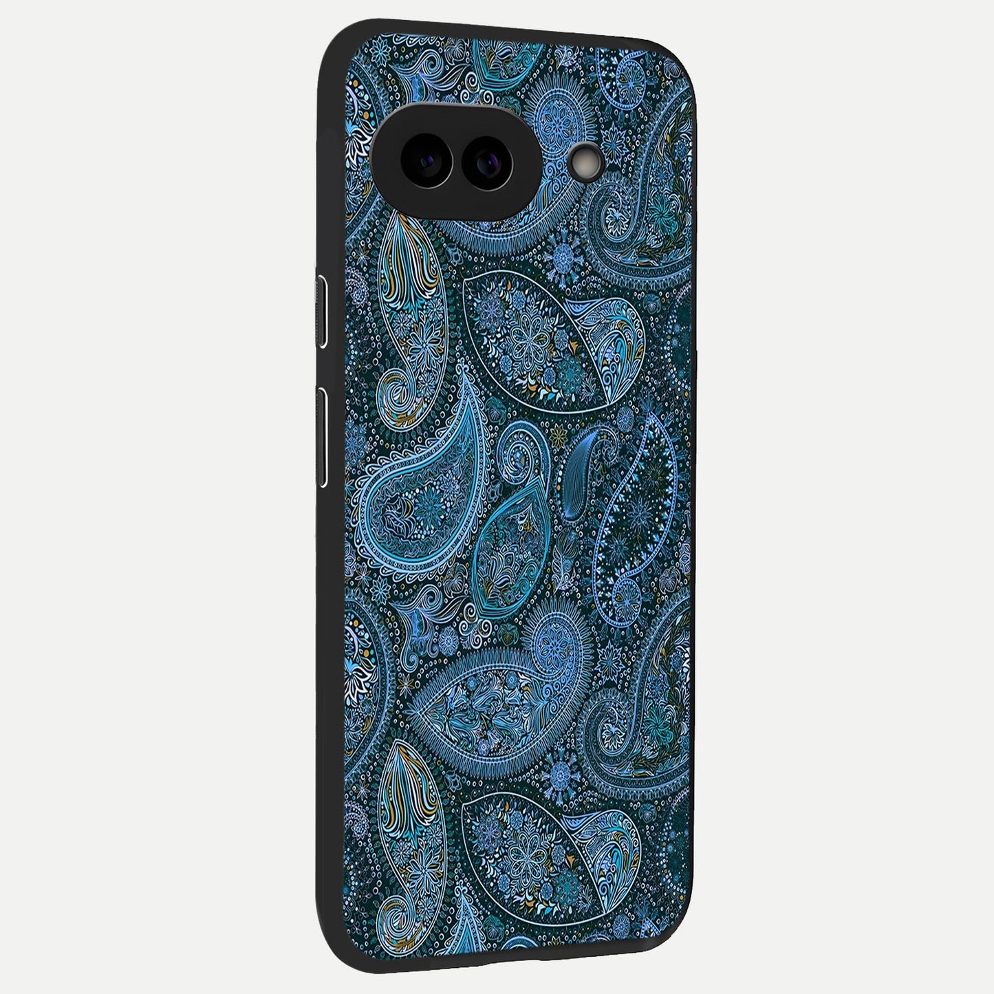  Midnight Paisley Glow back cover for Google Pixel 10A slim fit glass case with vibrant aesthetic design