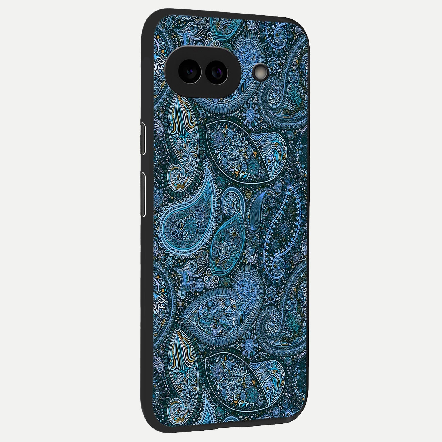  Midnight Paisley Glow back cover for Google Pixel 10A slim fit glass case with vibrant aesthetic design