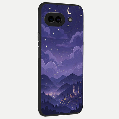  Minimal Night View back cover for Google Pixel 10A slim fit glass case with vibrant aesthetic design