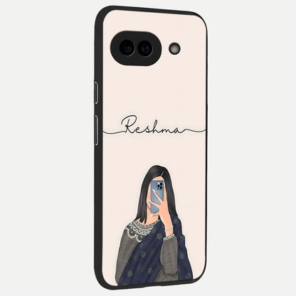  Mirror Mood Muse With Custom Name back cover for Google Pixel 10A slim fit glass case with vibrant aesthetic design