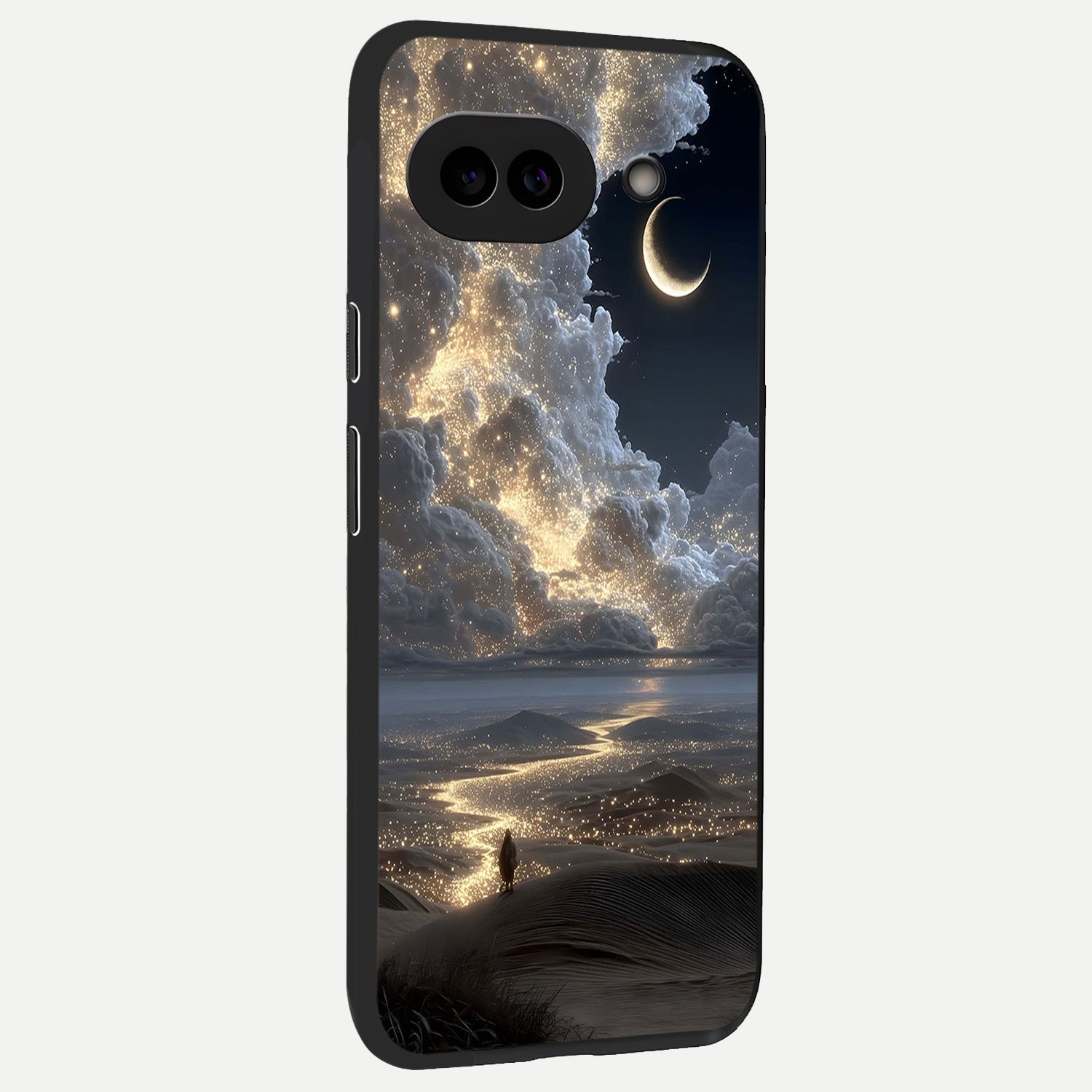  Moonlight Spark Path back cover for Google Pixel 10A slim fit glass case with vibrant aesthetic design