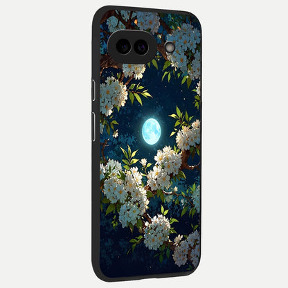  Moonlit Blossom Dream back cover for Google Pixel 10A slim fit glass case with vibrant aesthetic design