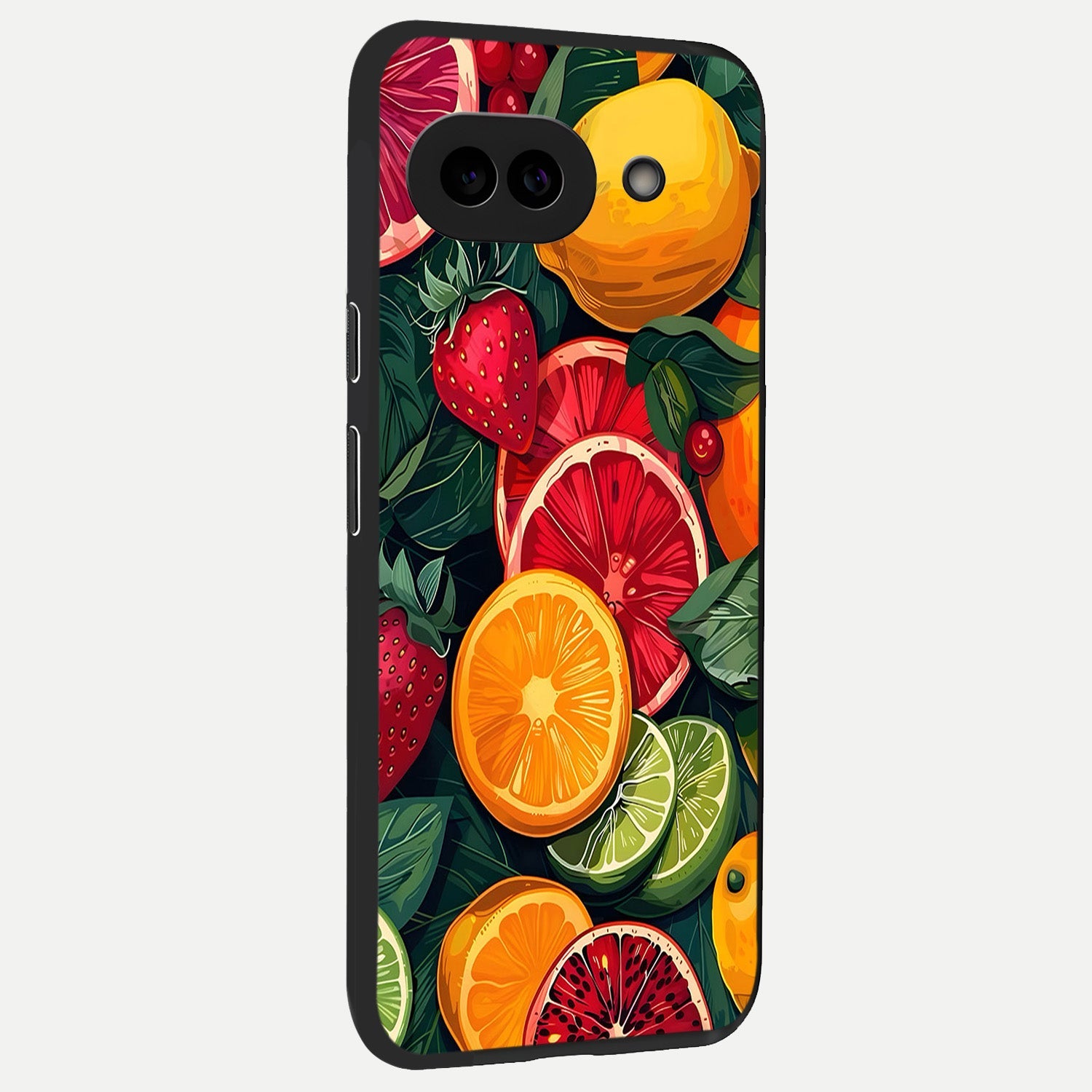  Multiple Fruits back cover for Google Pixel 10A slim fit glass case with vibrant aesthetic design
