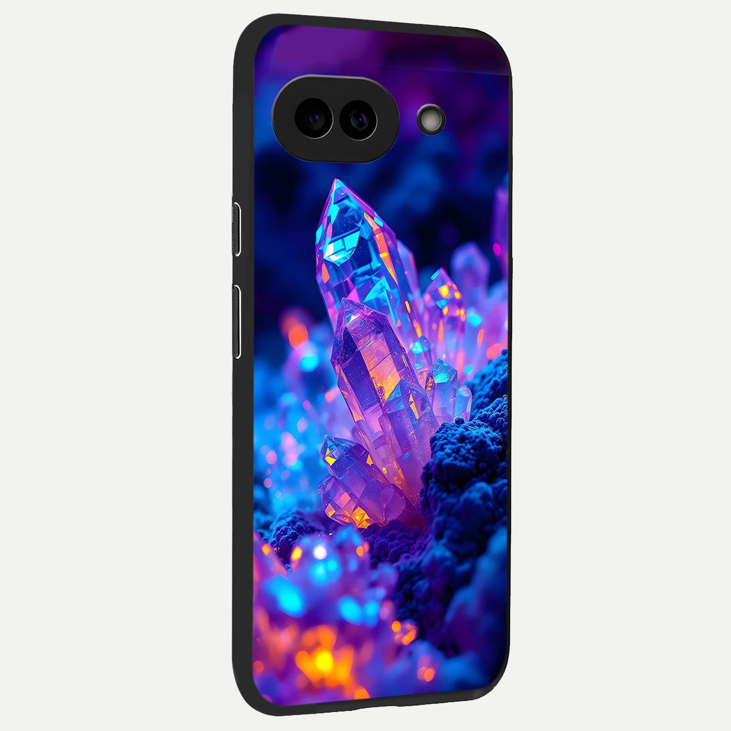  Neon Aura Shards back cover for Google Pixel 10A slim fit glass case with vibrant aesthetic design