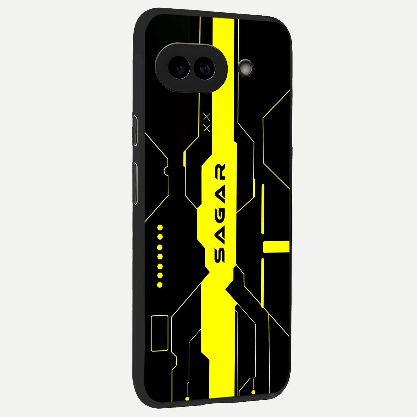  Neon CYBERPUNK Custom Name back cover for Google Pixel 10A slim fit glass case with vibrant aesthetic design