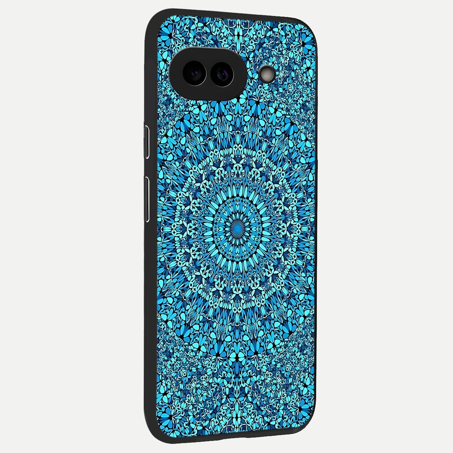  Ocean Bloom Mandala back cover for Google Pixel 10A slim fit glass case with vibrant aesthetic design