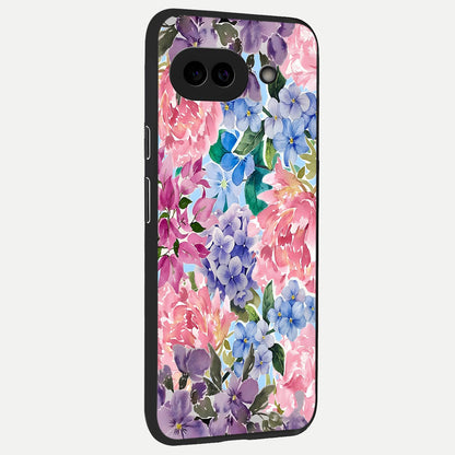  Pastel Floral Mix back cover for Google Pixel 10A slim fit glass case with vibrant aesthetic design