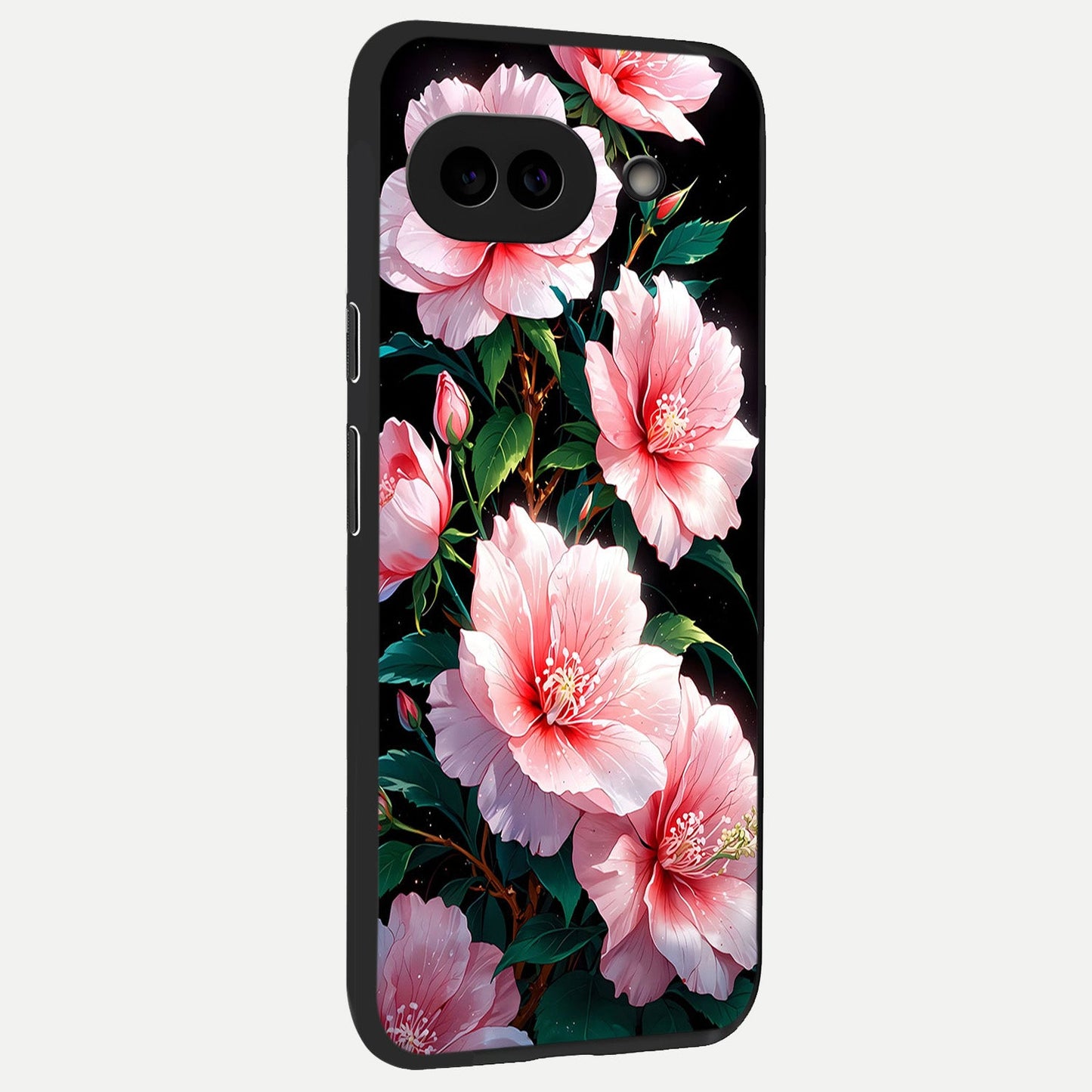  Peach Flower back cover for Google Pixel 10A slim fit glass case with vibrant aesthetic design