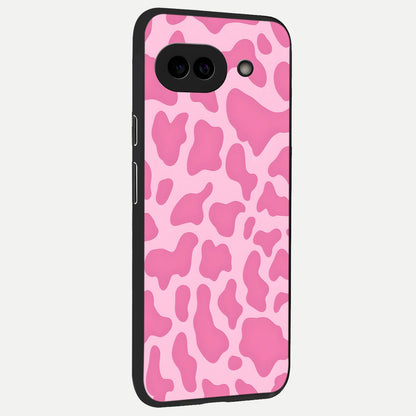  Pink Moo Magic back cover for Google Pixel 10A slim fit glass case with vibrant aesthetic design