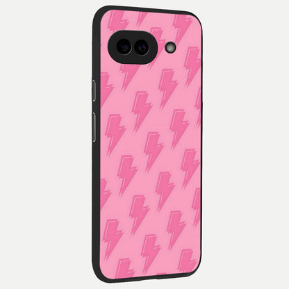 Pink Power Sparks back cover for Google Pixel 10A slim fit glass case with vibrant aesthetic design