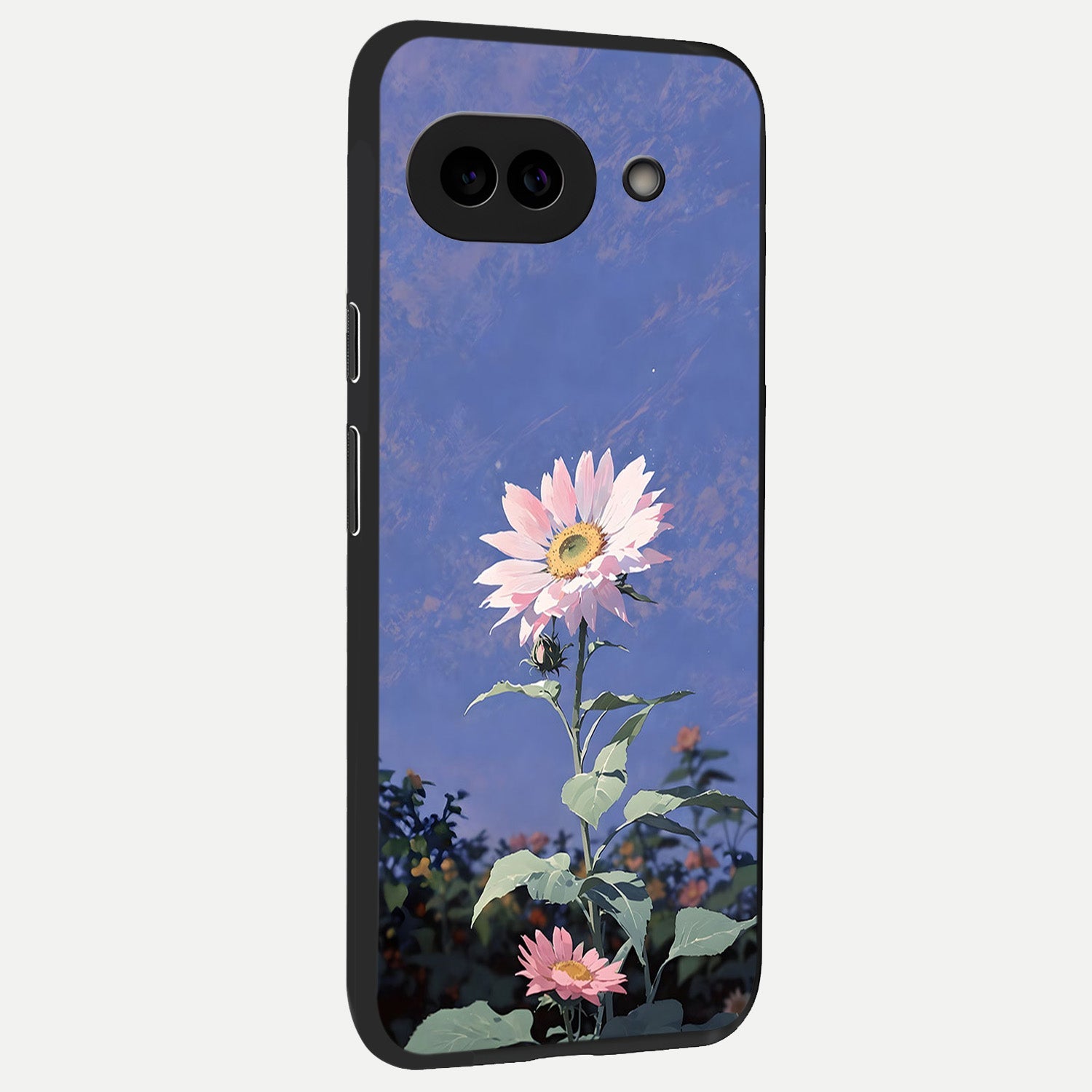  Pink Sunflower Glow back cover for Google Pixel 10A slim fit glass case with vibrant aesthetic design