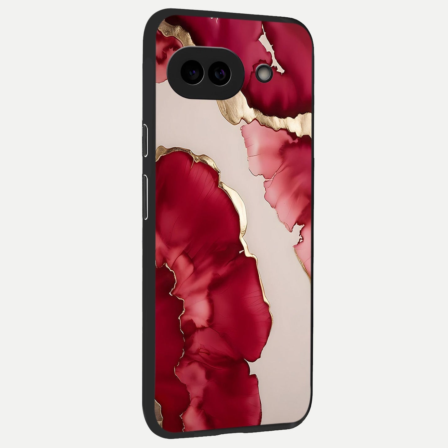  Pink And White Marble back cover for Google Pixel 10A slim fit glass case with vibrant aesthetic design