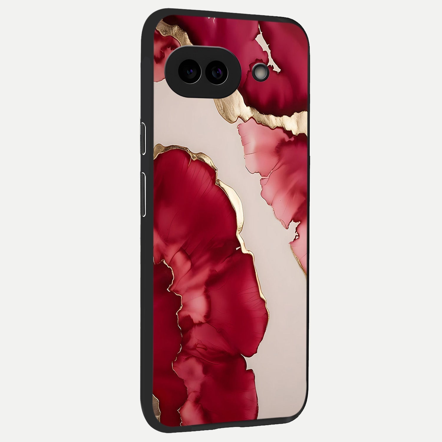  Pink And White Marble back cover for Google Pixel 10A slim fit glass case with vibrant aesthetic design