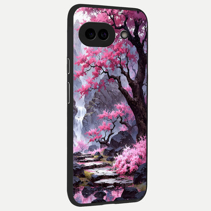  Pinkish Scenery back cover for Google Pixel 10A slim fit glass case with vibrant aesthetic design