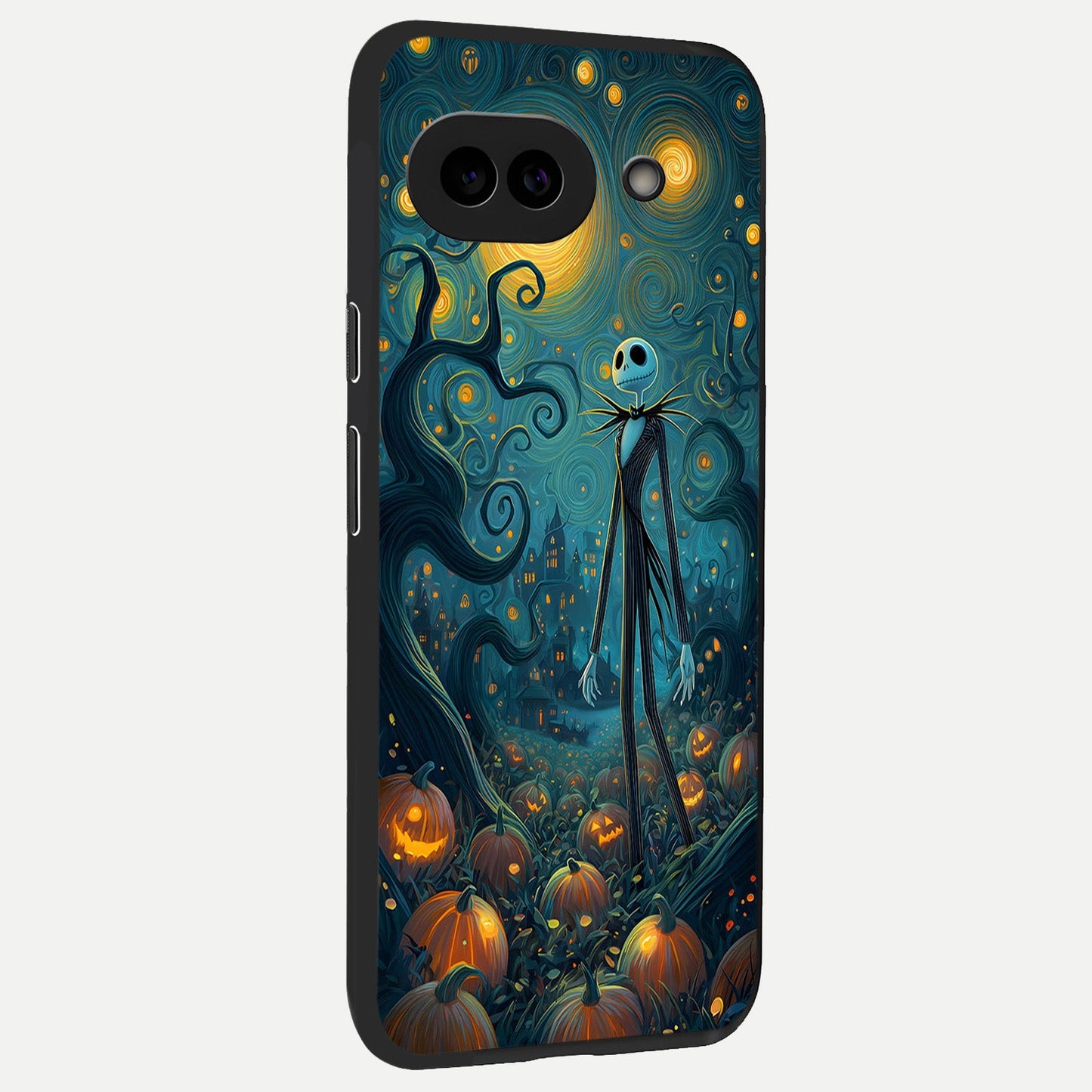  Pumpkin Moon Night back cover for Google Pixel 10A slim fit glass case with vibrant aesthetic design