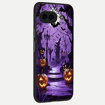  Pumpkin Patch Halloween back cover for Google Pixel 10A slim fit glass case with vibrant aesthetic design