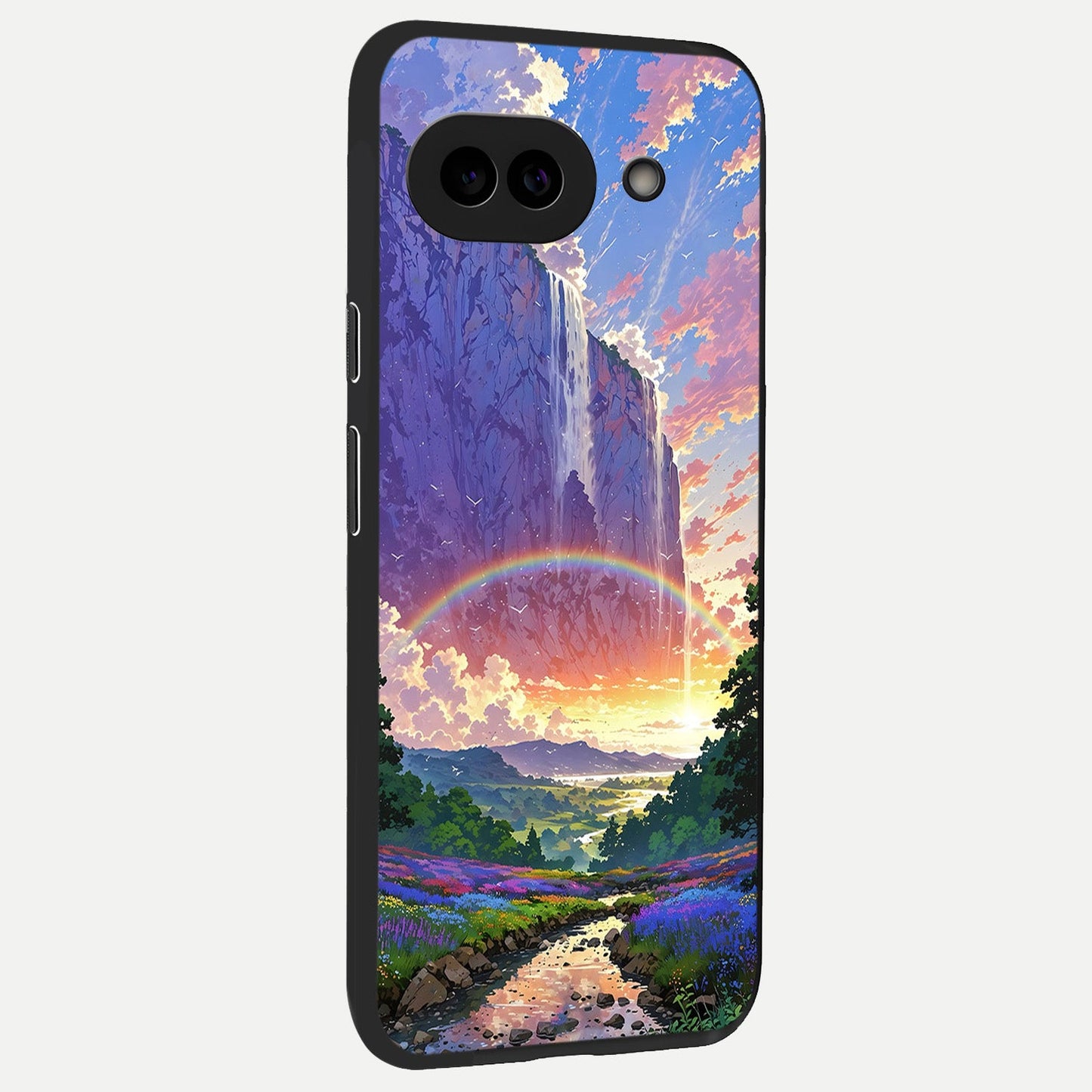  Rainbow Valley Dream back cover for Google Pixel 10A slim fit glass case with vibrant aesthetic design