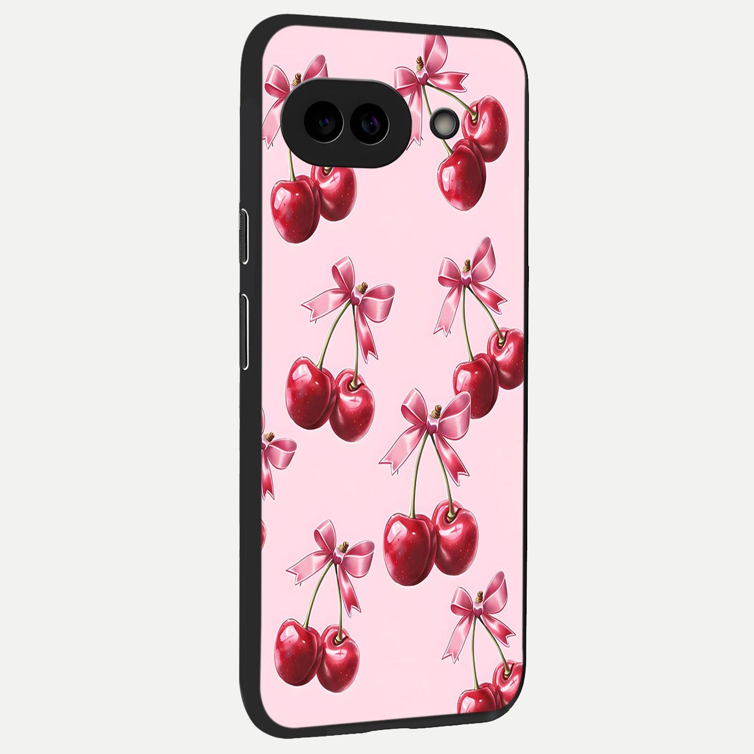  Red Cherries Pattern back cover for Google Pixel 10A slim fit glass case with vibrant aesthetic design