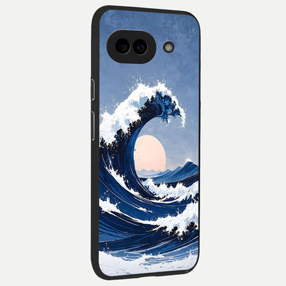  Rising Tide Power back cover for Google Pixel 10A slim fit glass case with vibrant aesthetic design