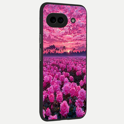  Rose Sunset Valley back cover for Google Pixel 10A slim fit glass case with vibrant aesthetic design