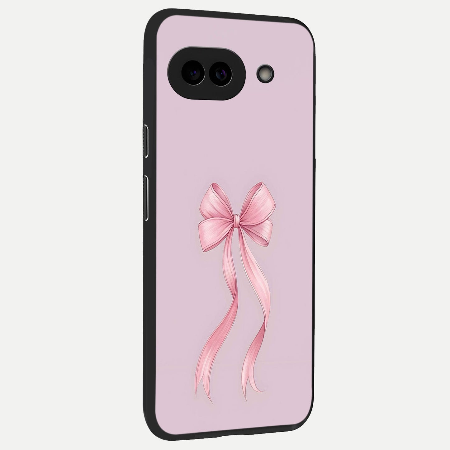  Soft Blush Bow back cover for Google Pixel 10A slim fit glass case with vibrant aesthetic design
