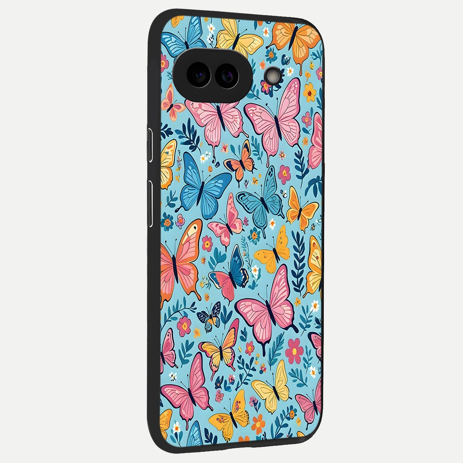  Spring Wing Garden back cover for Google Pixel 10A slim fit glass case with vibrant aesthetic design