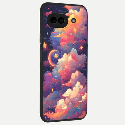  Starlit Dream Clouds back cover for Google Pixel 10A slim fit glass case with vibrant aesthetic design