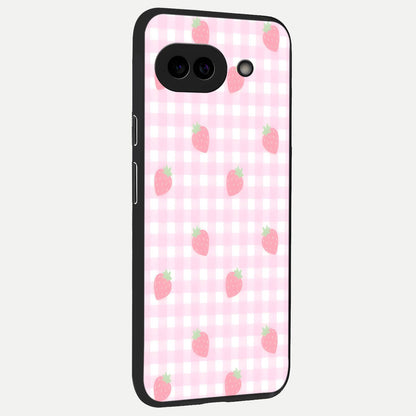  Strawberry Picnic Love back cover for Google Pixel 10A slim fit glass case with vibrant aesthetic design