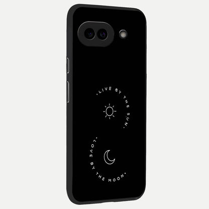  Sun Moon Balance back cover for Google Pixel 10A slim fit glass case with vibrant aesthetic design
