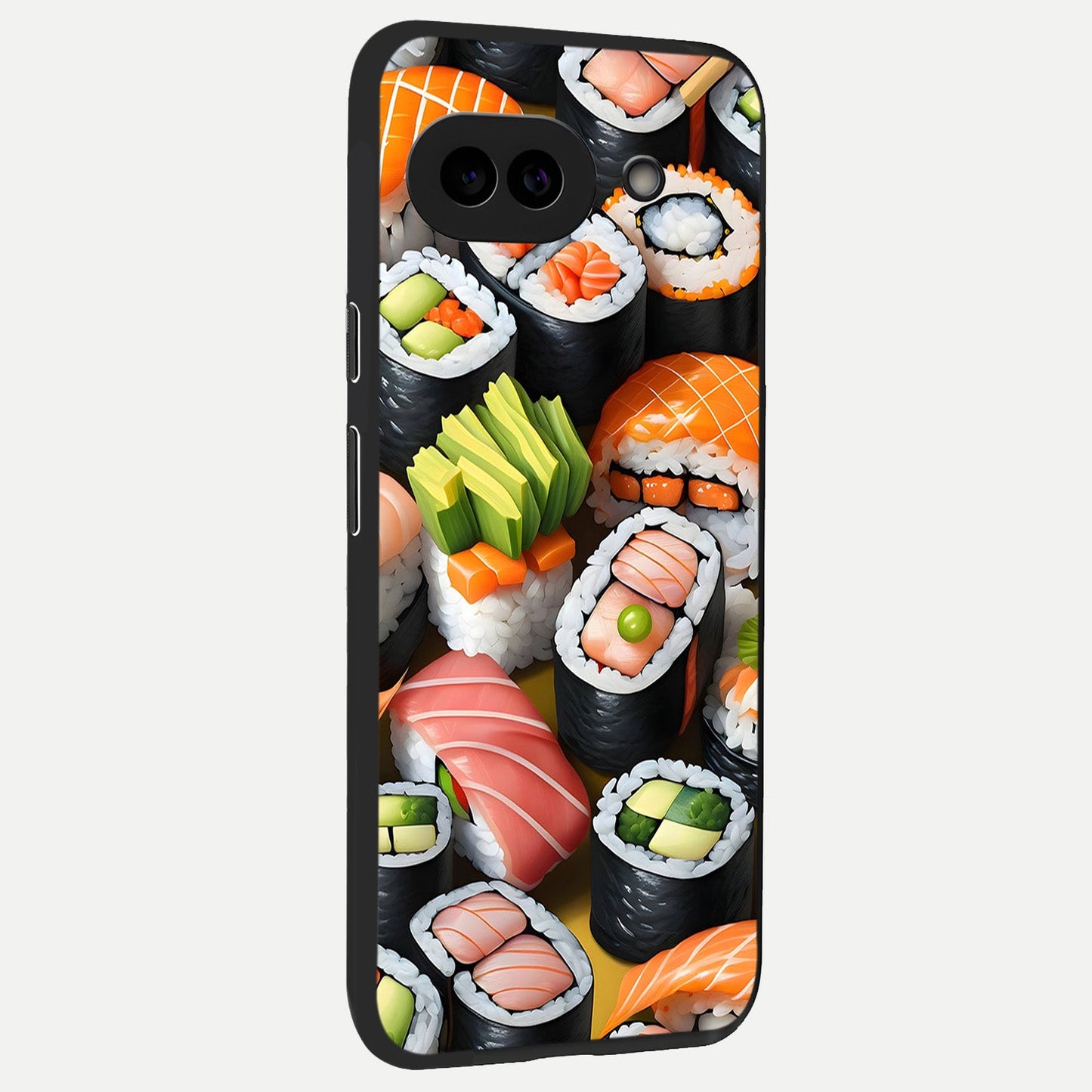  Sushi Food Pattern back cover for Google Pixel 10A slim fit glass case with vibrant aesthetic design