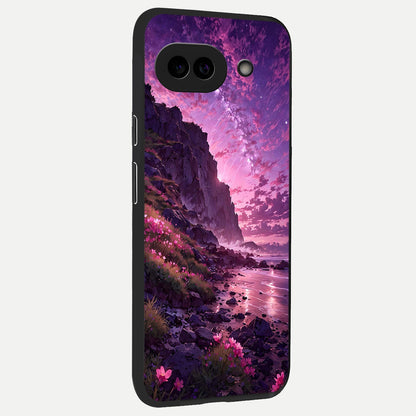  Twilight Blossom Coast back cover for Google Pixel 10A slim fit glass case with vibrant aesthetic design