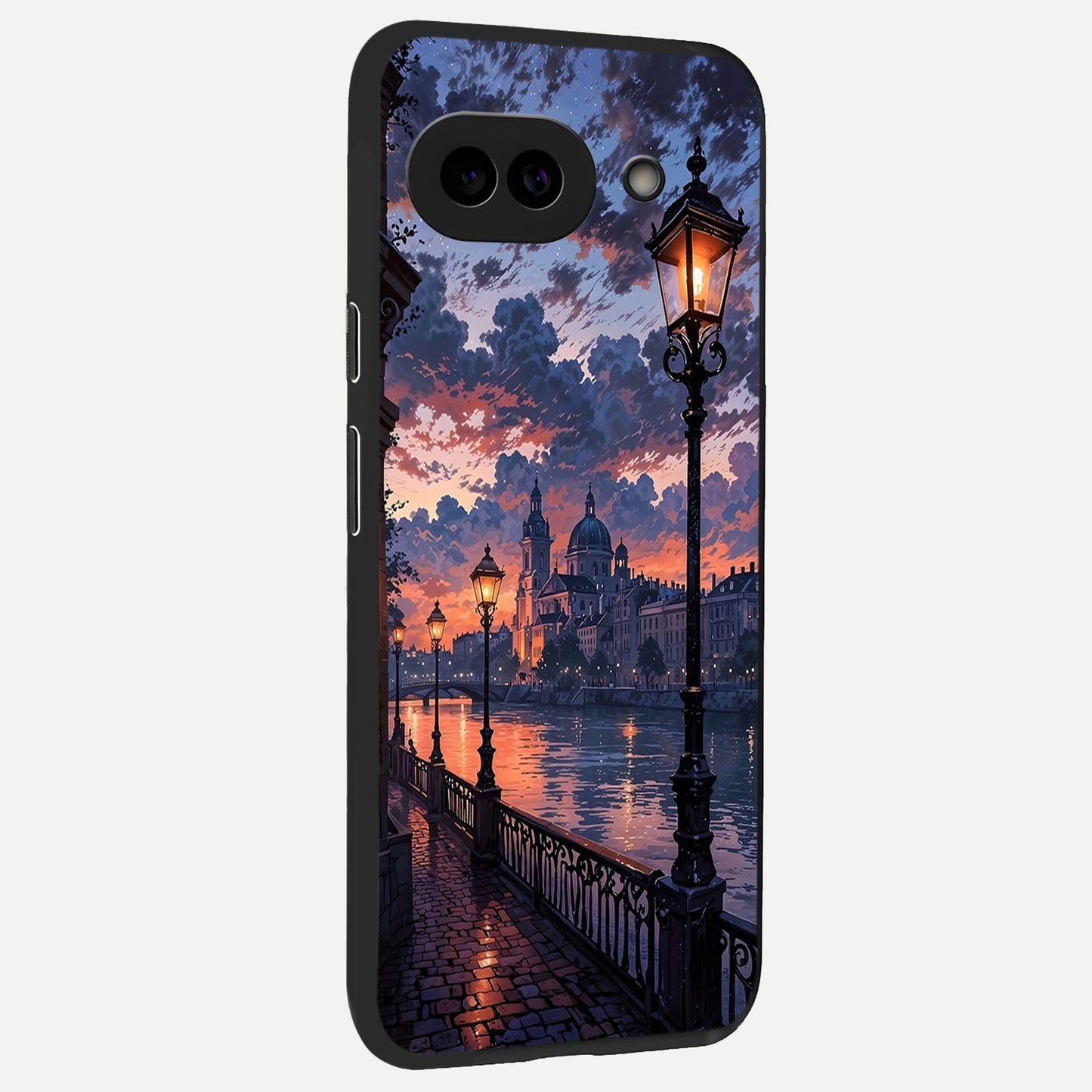  Twilight River Lights back cover for Google Pixel 10A slim fit glass case with vibrant aesthetic design