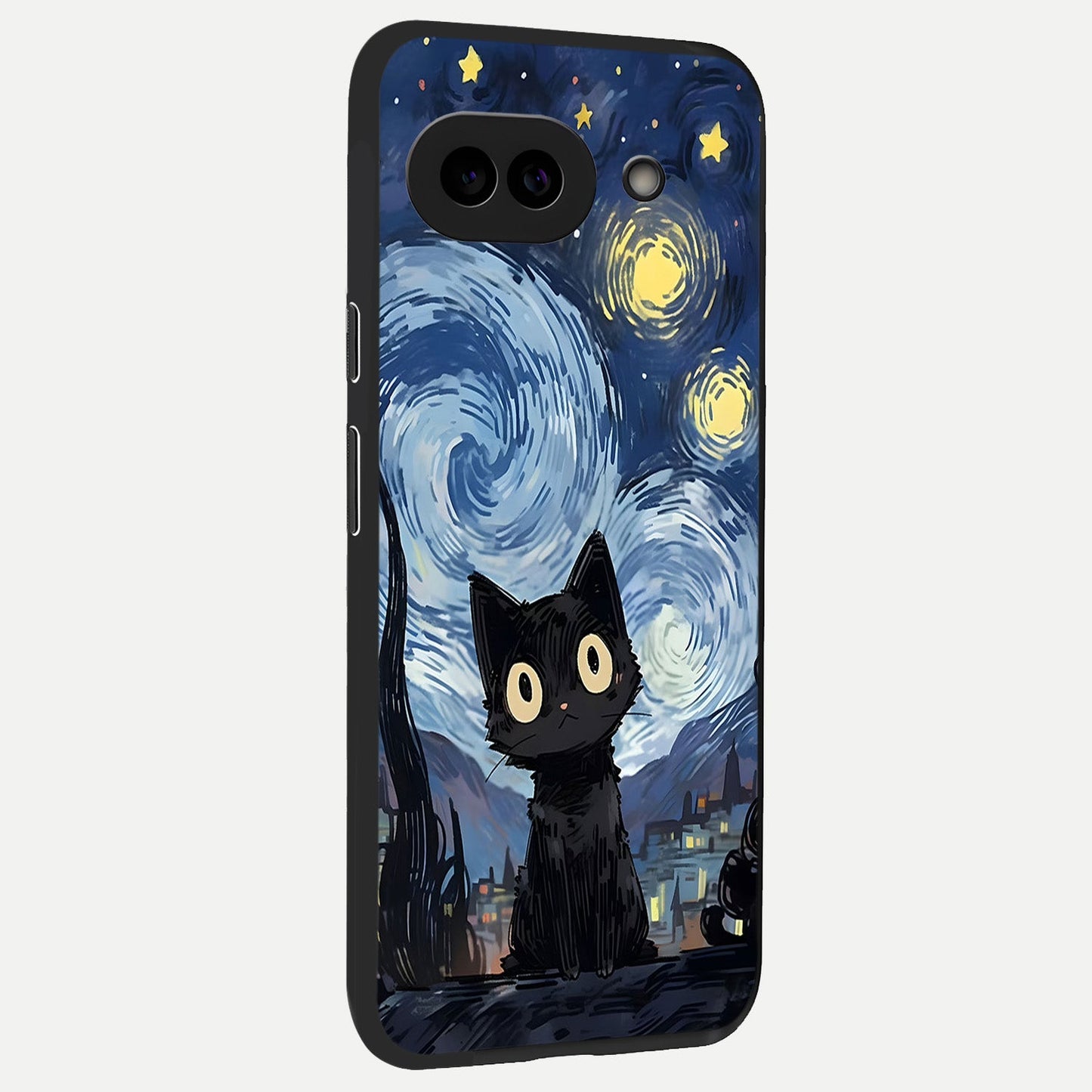 Van Gogh Cat back cover for Google Pixel 10A slim fit glass case with vibrant aesthetic design