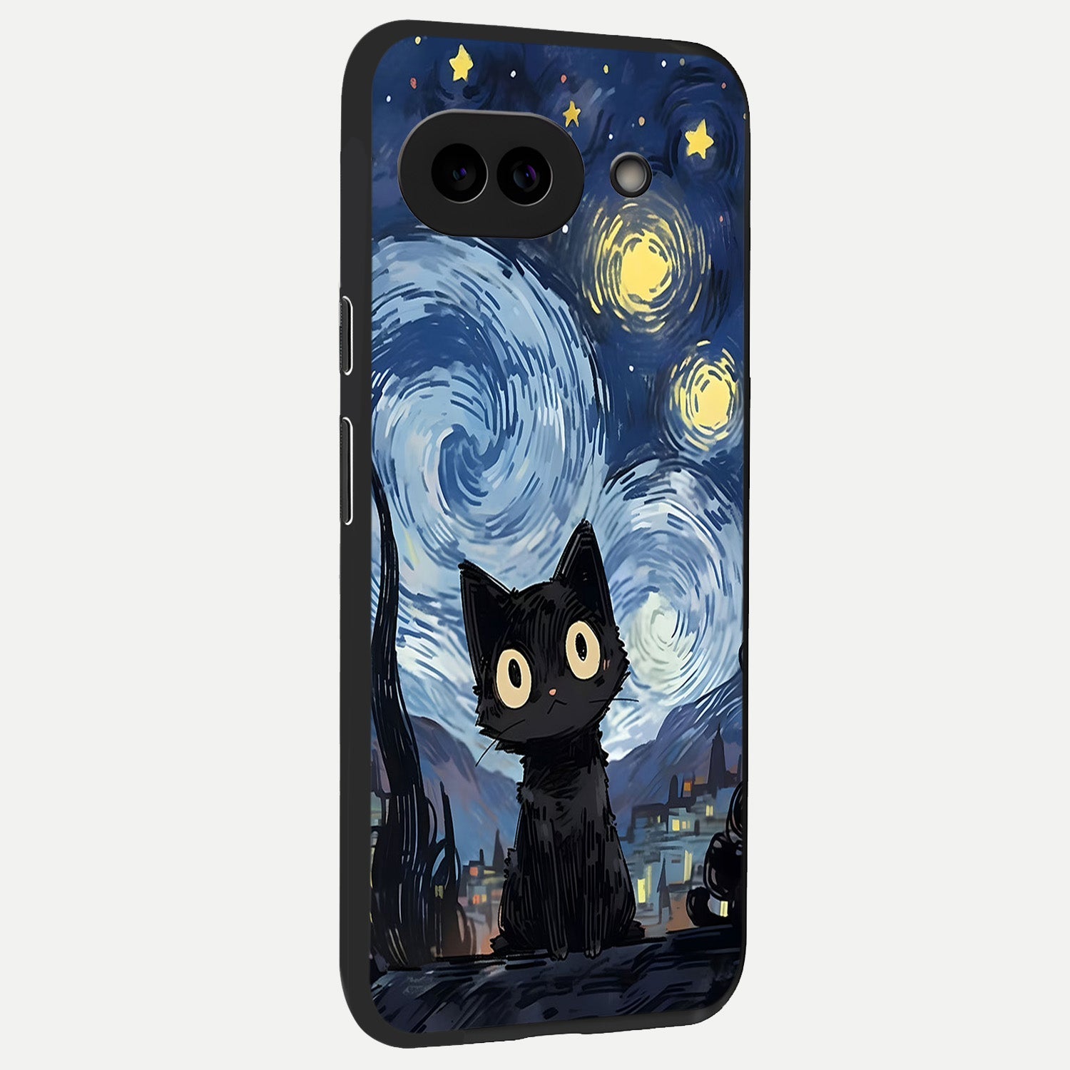  Van Gogh Cat back cover for Google Pixel 10A slim fit glass case with vibrant aesthetic design