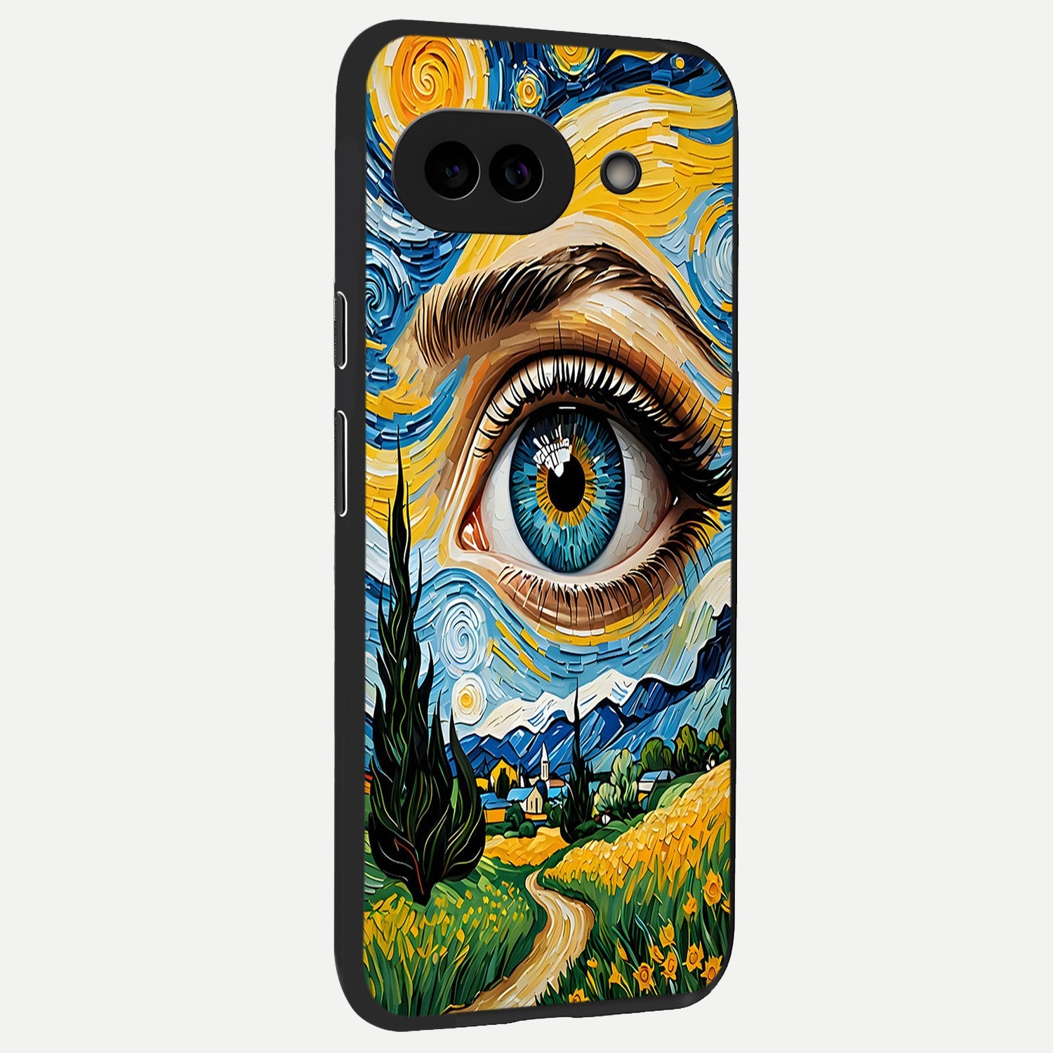  Van Gogh Eye back cover for Google Pixel 10A slim fit glass case with vibrant aesthetic design