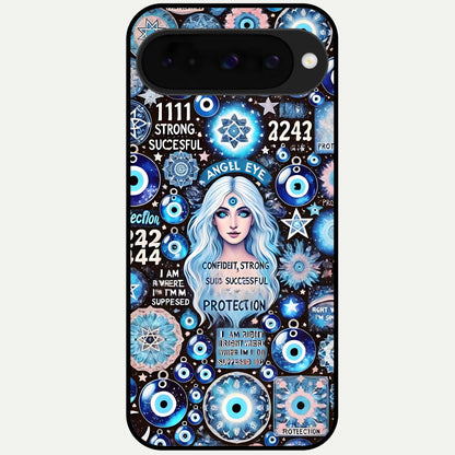  Angel Aura Shield Glass Case For Google Pixel 10 back cover – full design glossy printed glass finish